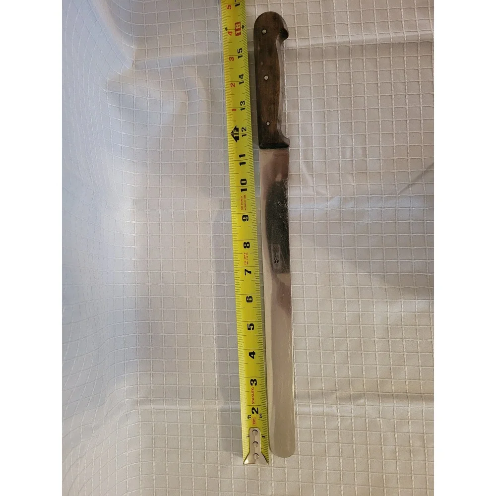 J.A. Henckels Solingen Zwillingwerk Vintage 11in Slicer Knife Wood Handle